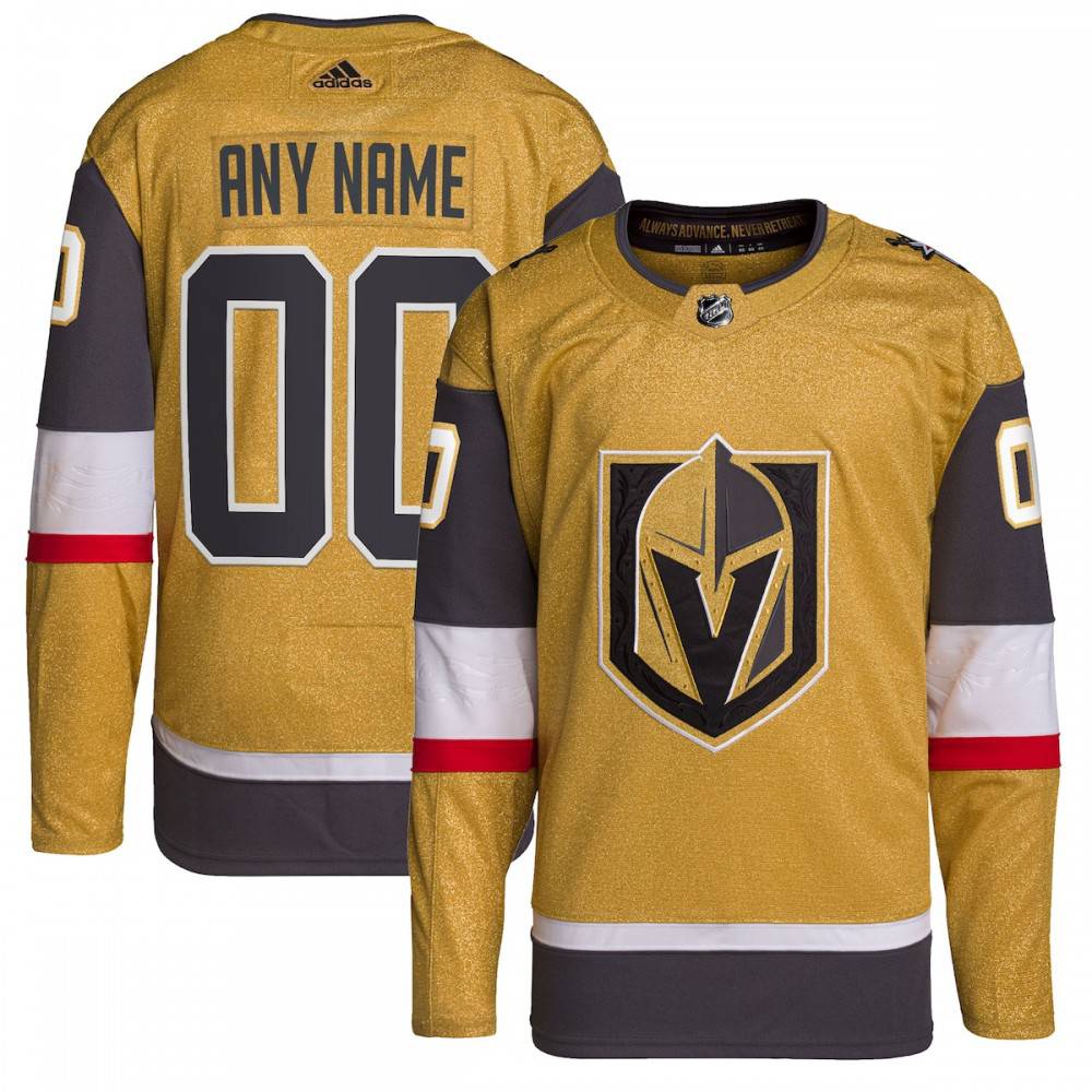 Vegas Golden Knights adidas Alternate Authentic Primegreen Custom Jersey - Gold-Pro Kit Vault | Brand New 26/27 Sports Jerseys